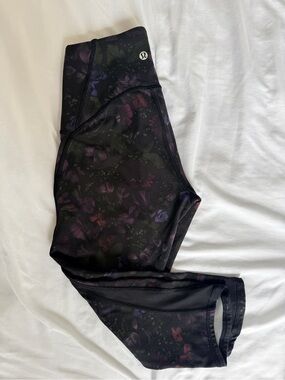 lululemon athletica Black Floral Leggings
